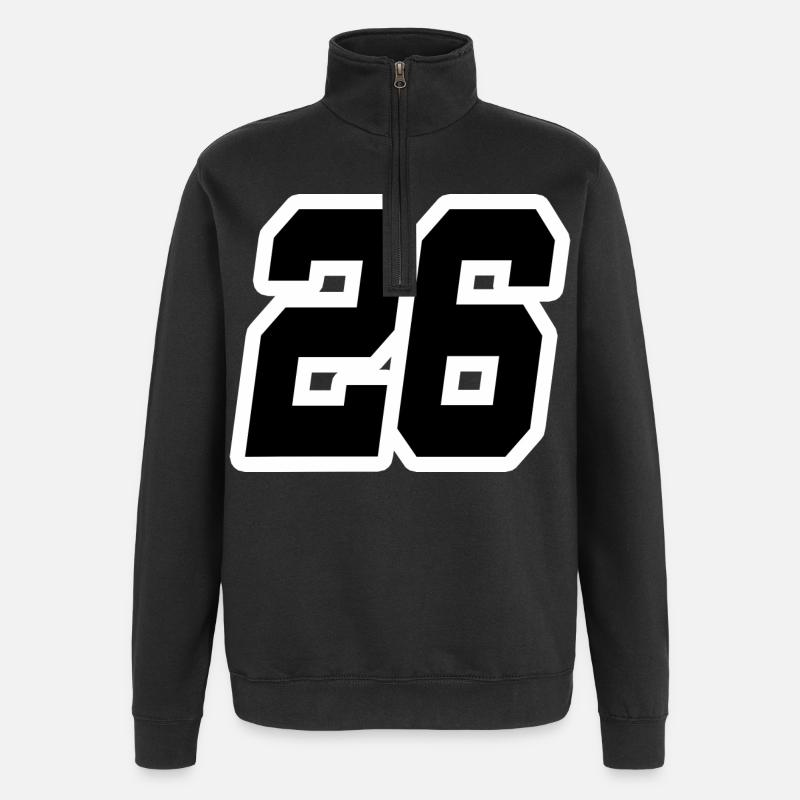 Nummer sechsundzwanzig 26 - Quarter-Zip-Sweatshirt - Schwarz