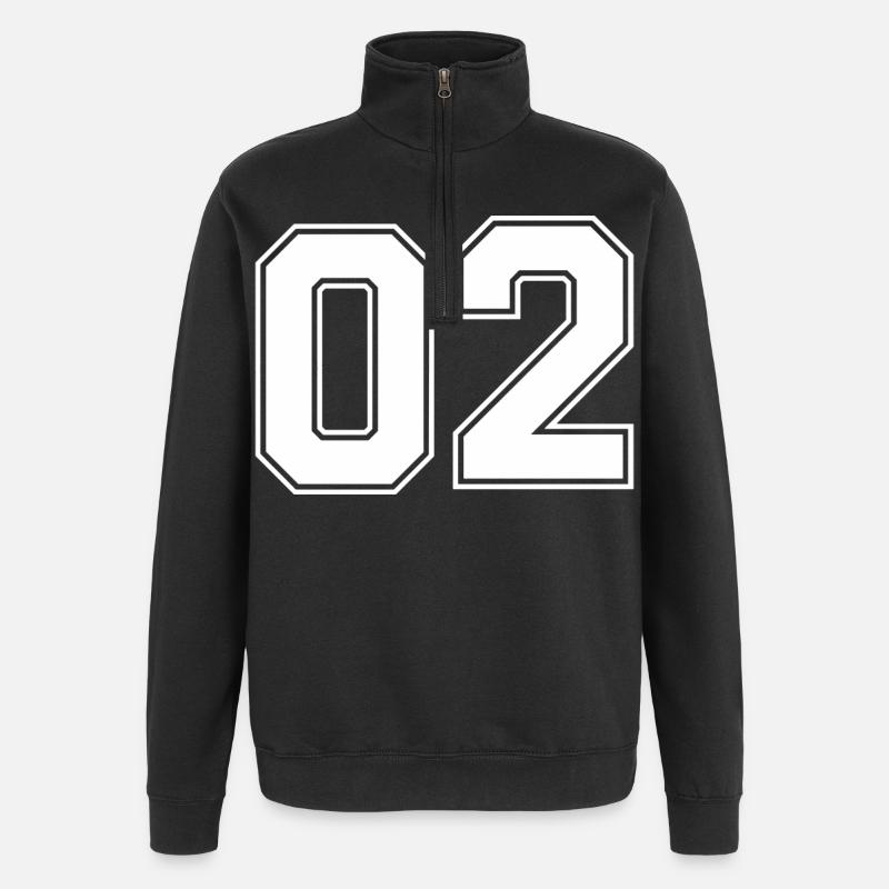 Nummer zwei 2 - Quarter-Zip-Sweatshirt - Schwarz