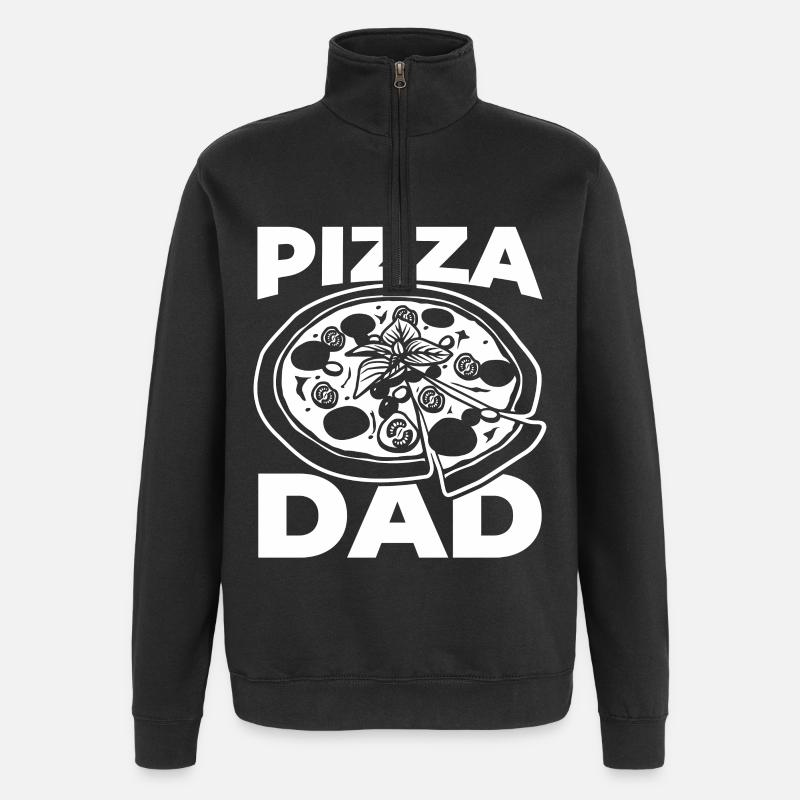Pizza Papa - Quarter-Zip-Sweatshirt - Schwarz