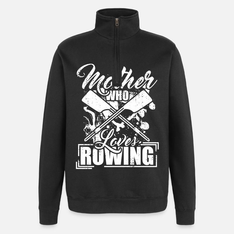 Maman qui aime l’aviron - Sweat à zip 1/4 - noir