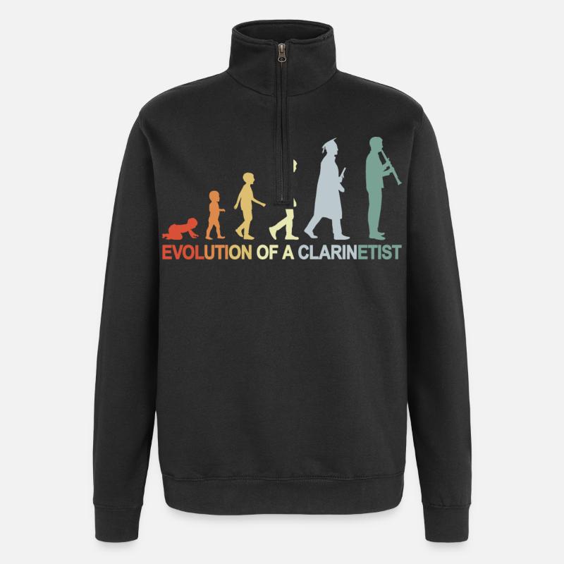 Clarinet Evolution - Quarter-Zip Sweatshirt - black