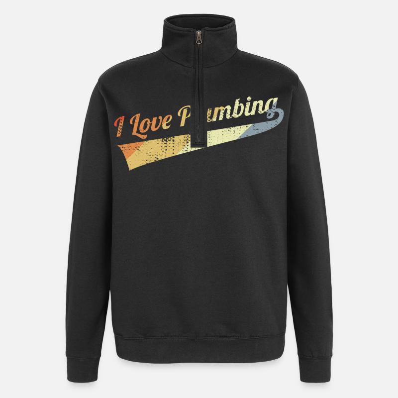 Ich liebe Klempnern - Quarter-Zip-Sweatshirt - Schwarz