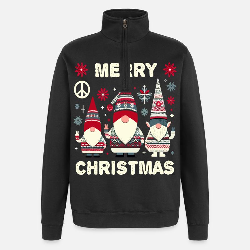 Noël Noël secret Gnomes - Sweat à zip 1/4 - noir