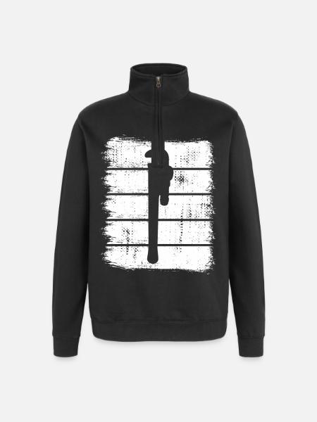 Water Pipe Wrench Sketch - Quarter-Zip Sweatshirt - black