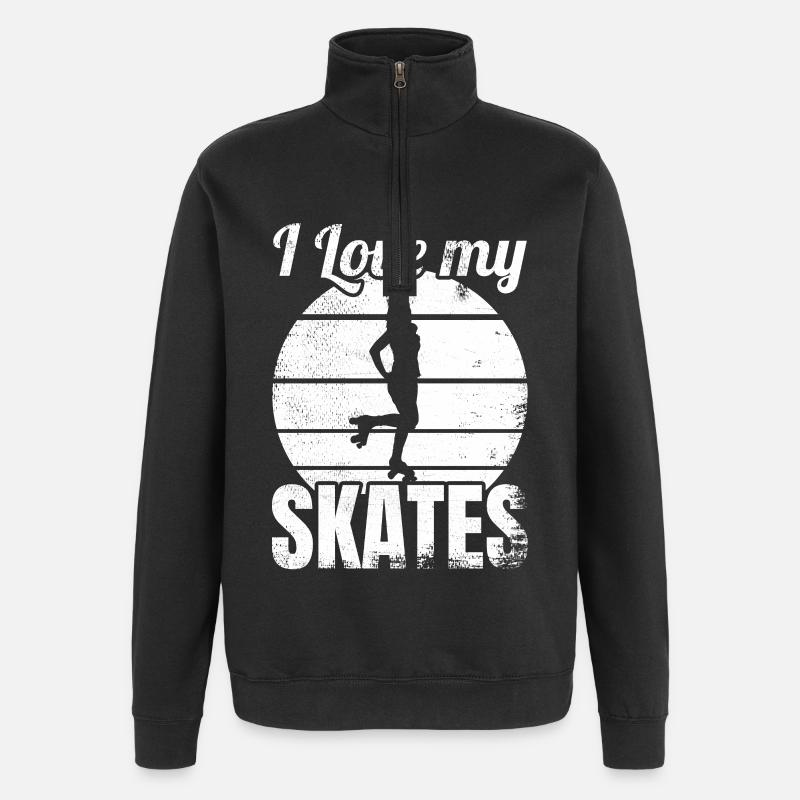 Roller Skating Lover - Quarter-Zip Sweatshirt - black