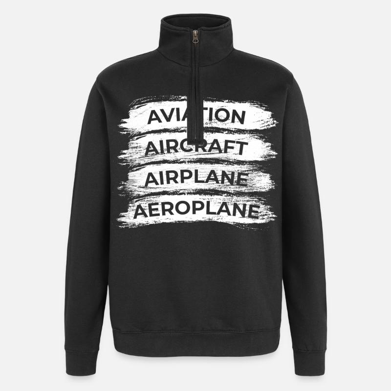 Horaire des amateurs d’avions - Sweat à zip 1/4 - noir
