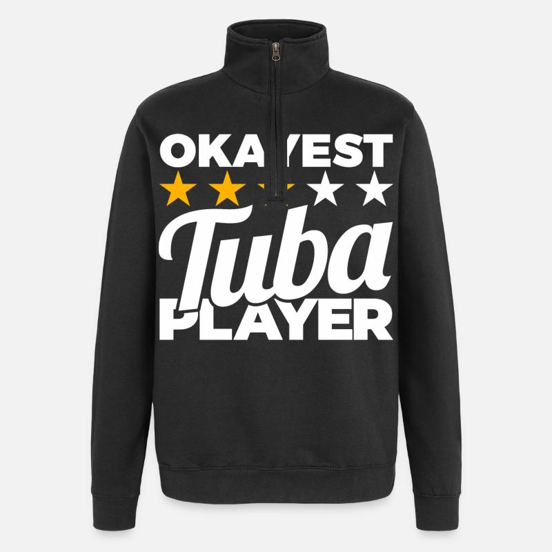 Durchschnittlicher Tubist - Quarter-Zip-Sweatshirt - Schwarz