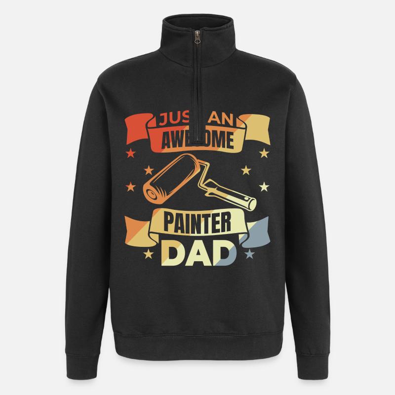 Maler Lackierer Vater - Quarter-Zip-Sweatshirt - Schwarz