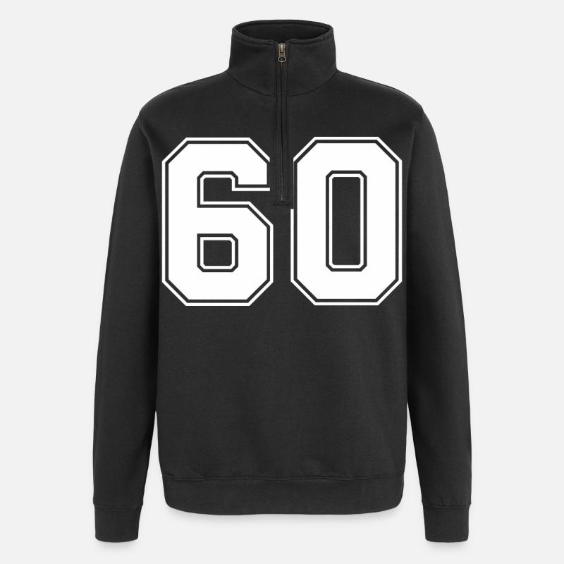 Nummer 60 - Quarter-Zip-Sweatshirt - Schwarz