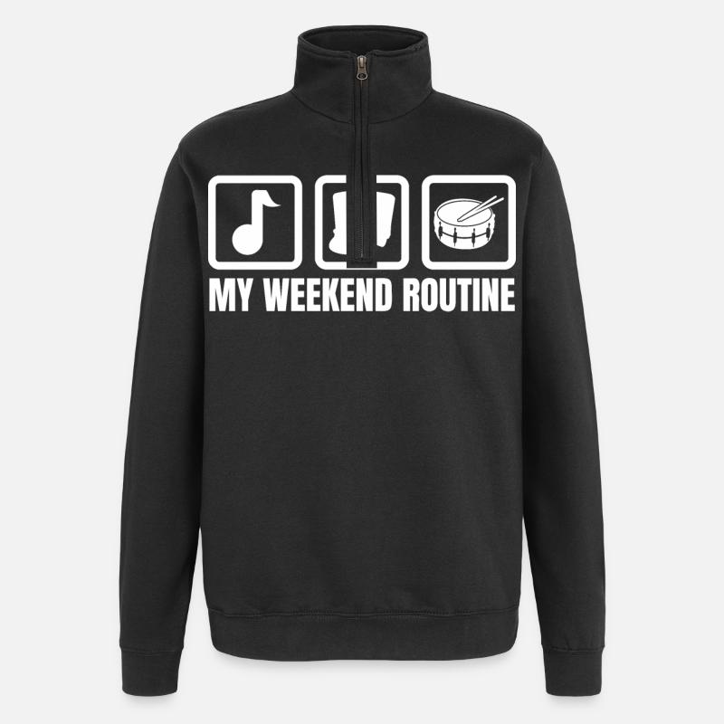 Drummer's Weekend - Quarter-Zip Sweatshirt - black