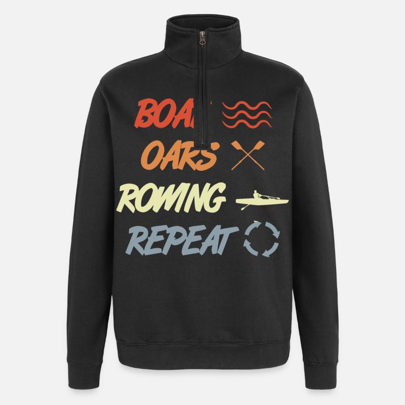 Bateau Rames Aviron Répéter - Sweat à zip 1/4 - noir