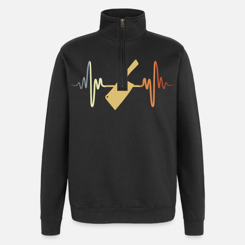 Hackbeil EKG Herzlinie - Quarter-Zip-Sweatshirt - Schwarz