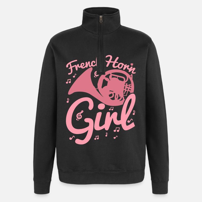 Waldhorn Mädchen - Quarter-Zip-Sweatshirt - Schwarz