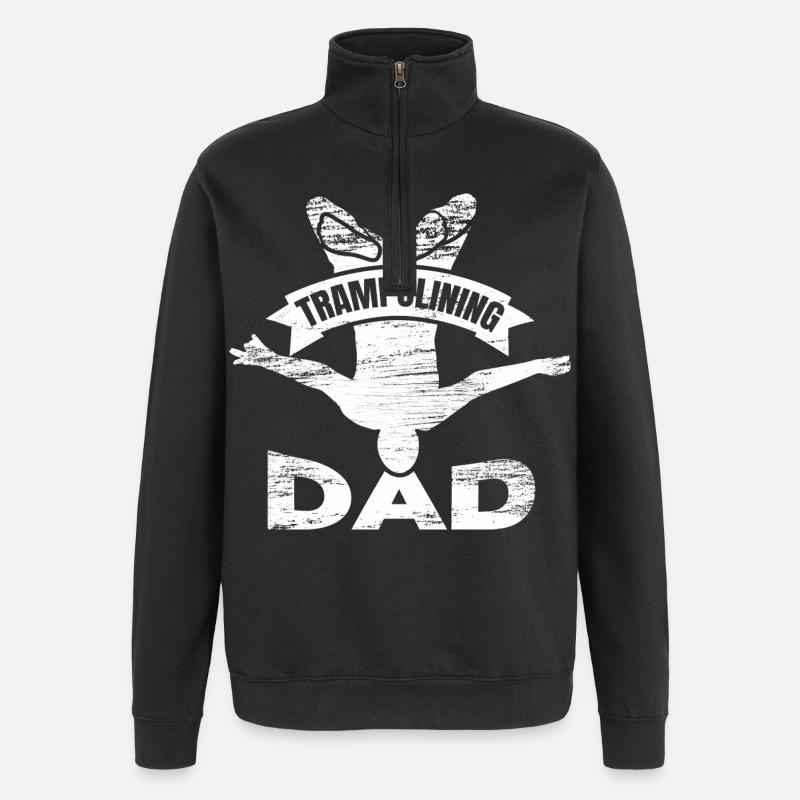 Père sauteur trampoline - Sweat à zip 1/4 - noir