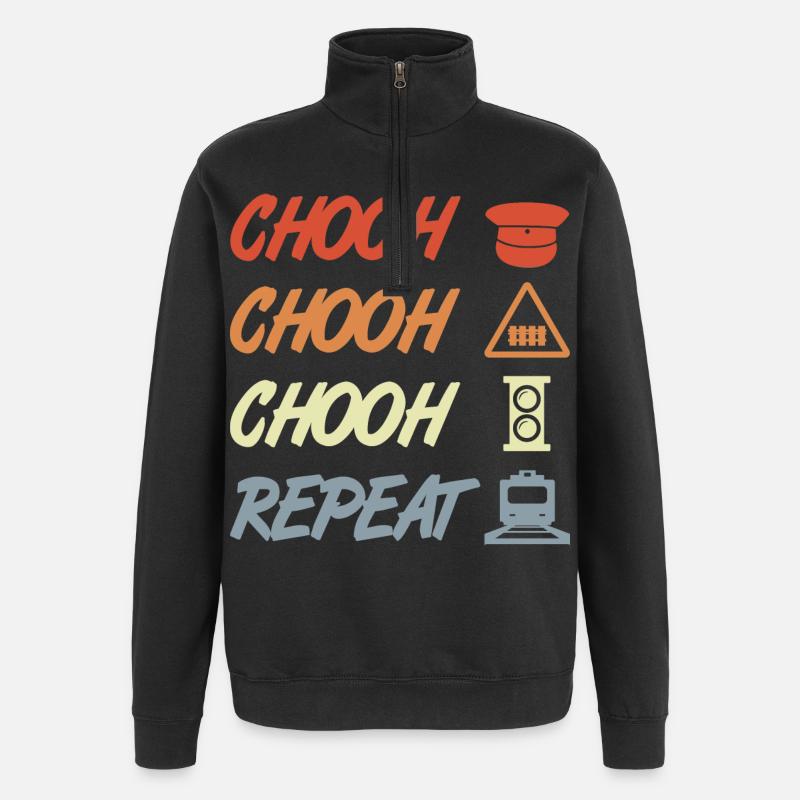 Blague sur les chemins de fer - Sweat à zip 1/4 - noir