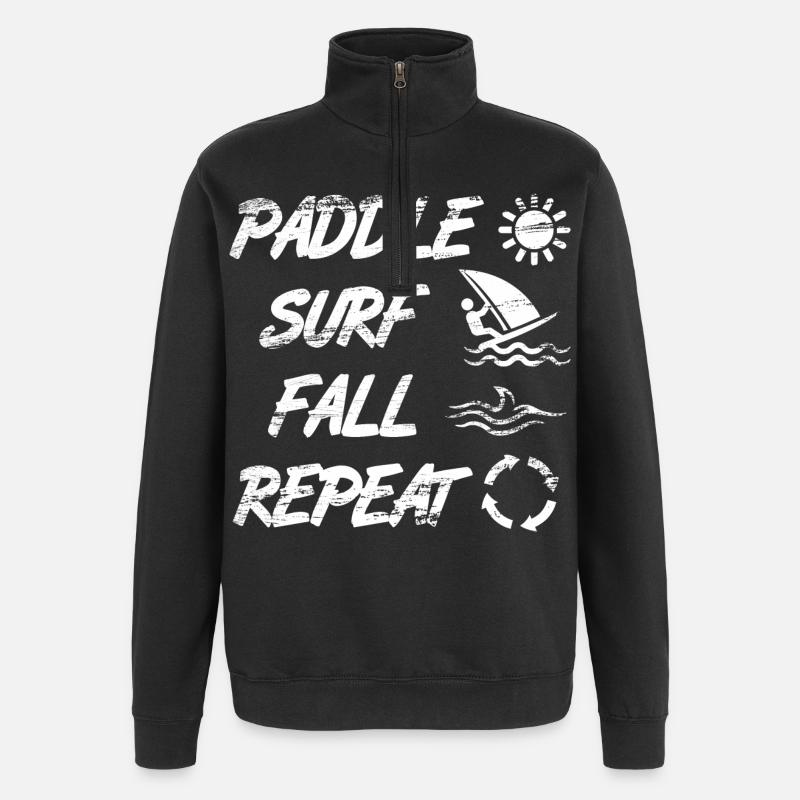 Windsurfer Spruch - Quarter-Zip-Sweatshirt - Schwarz