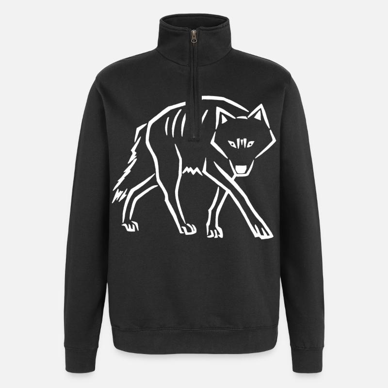 Steps Down (White) - Quarter-Zip Sweatshirt - black