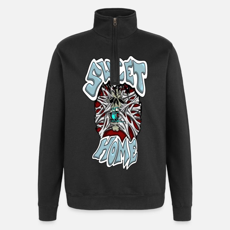 Süßes Zuhause - Quarter-Zip-Sweatshirt - Schwarz