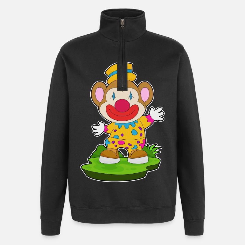 Affe Clown - Quarter-Zip-Sweatshirt - Schwarz