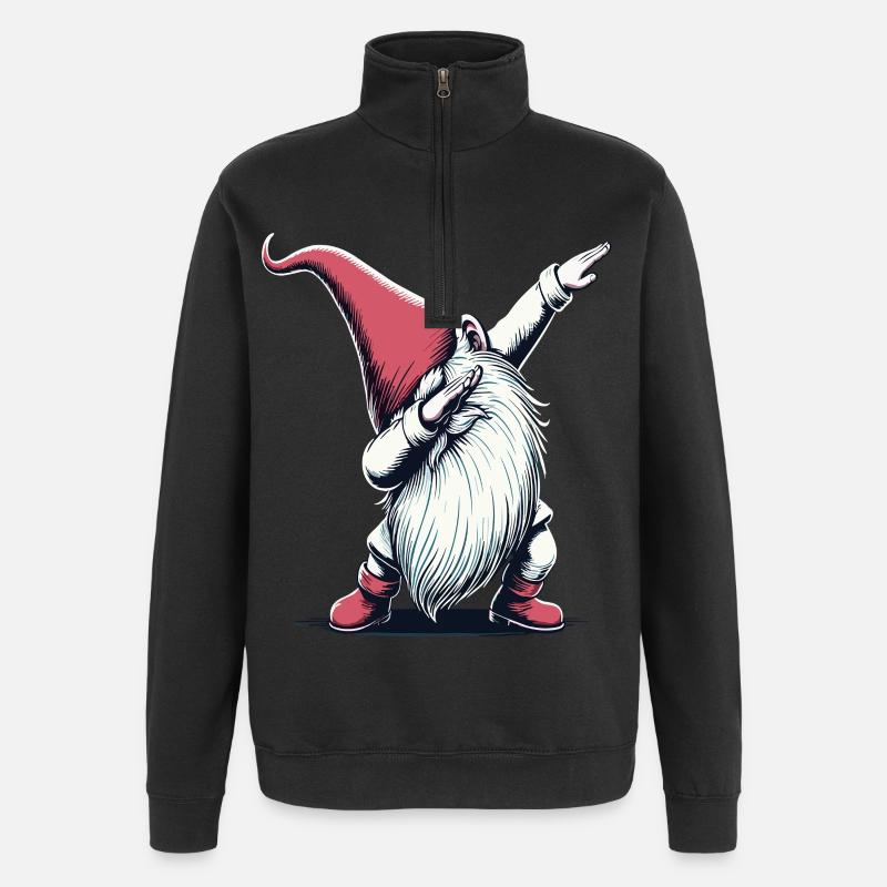 Dabbing Wichtel Dab Nikolaus - Quarter-Zip-Sweatshirt - Schwarz
