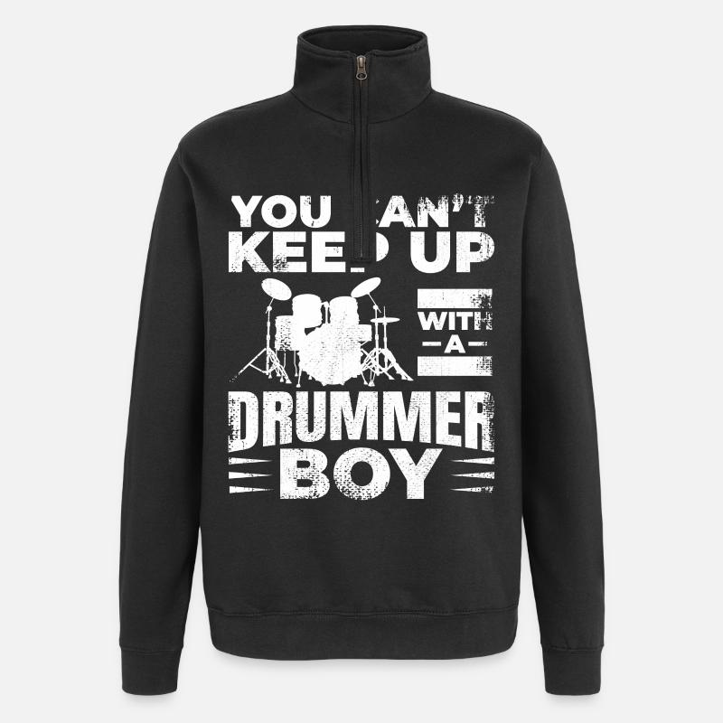 Garçon batteur - Sweat à zip 1/4 - noir