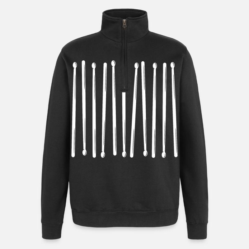 Drumsticks Vertikales Muster - Quarter-Zip-Sweatshirt - Schwarz