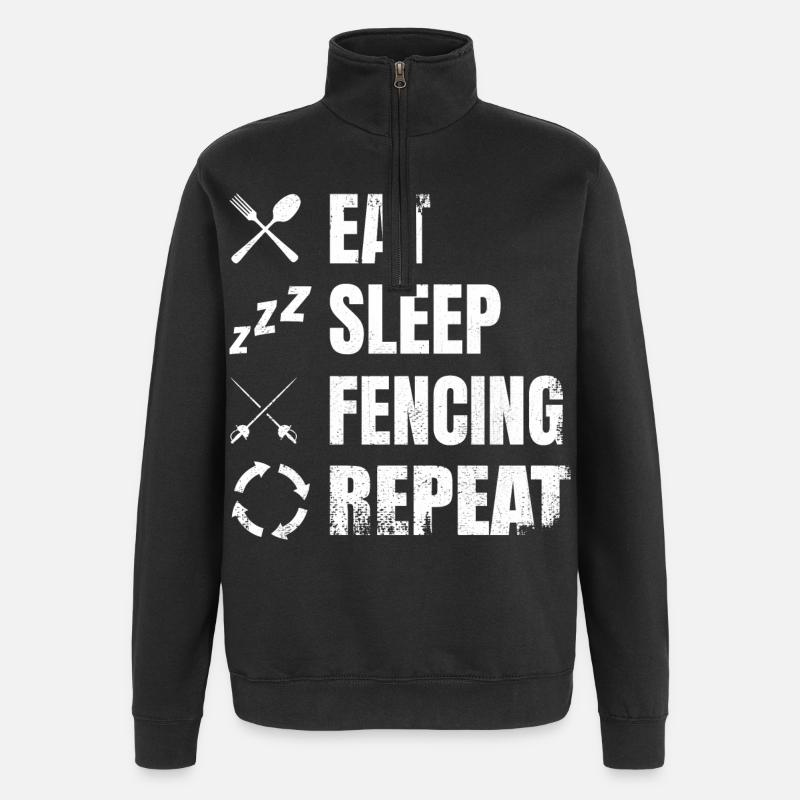 Fechten Tägliche Routine - Quarter-Zip-Sweatshirt - Schwarz