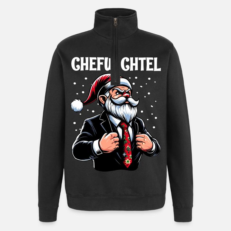 Chefwichtel Weihnachts Gnome - Quarter-Zip-Sweatshirt - Schwarz
