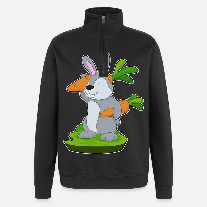 Carottes lapin - Sweat à zip 1/4 - noir
