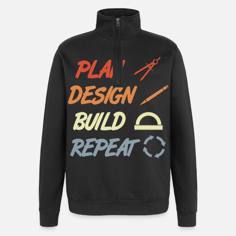 Calendrier des architectes - Sweat à zip 1/4 - noir