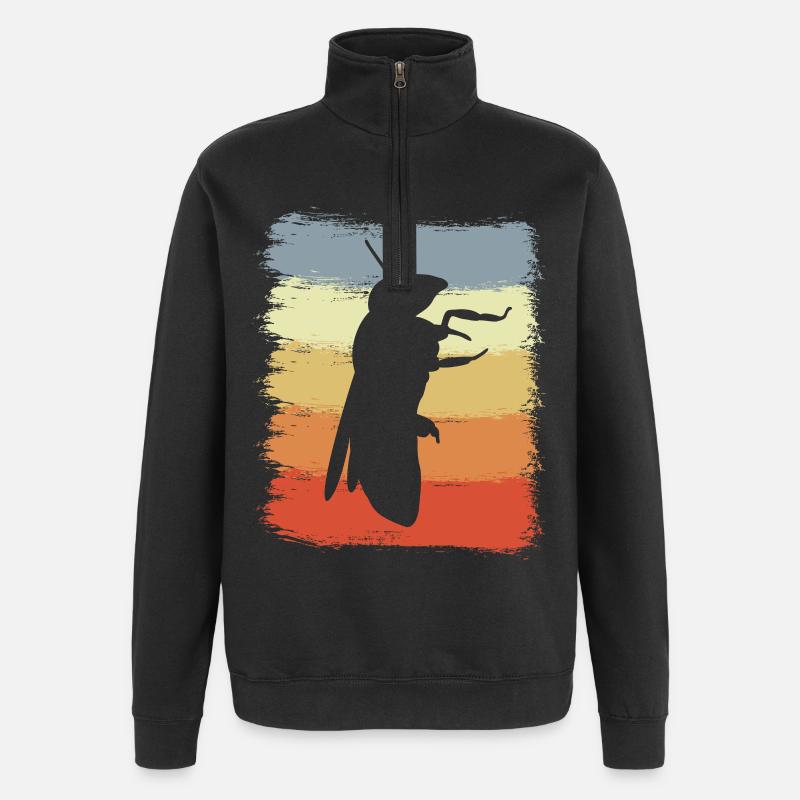 Retro Honigbiene - Quarter-Zip-Sweatshirt - Schwarz