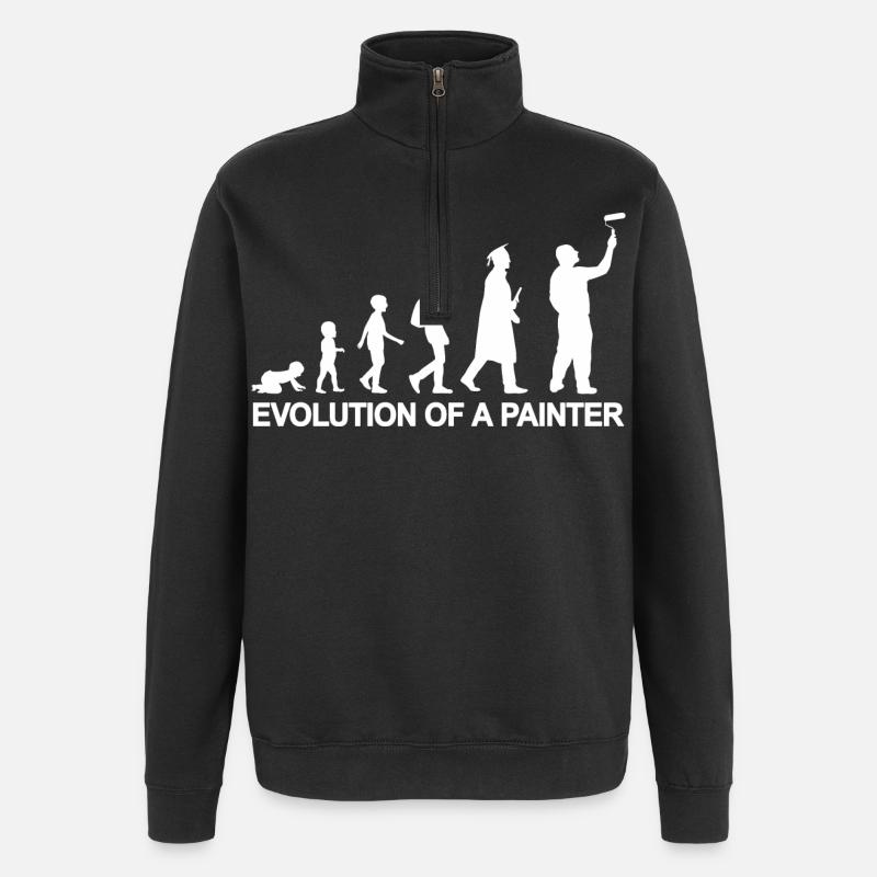 Development from child to painter - Quarter-Zip Sweatshirt - black