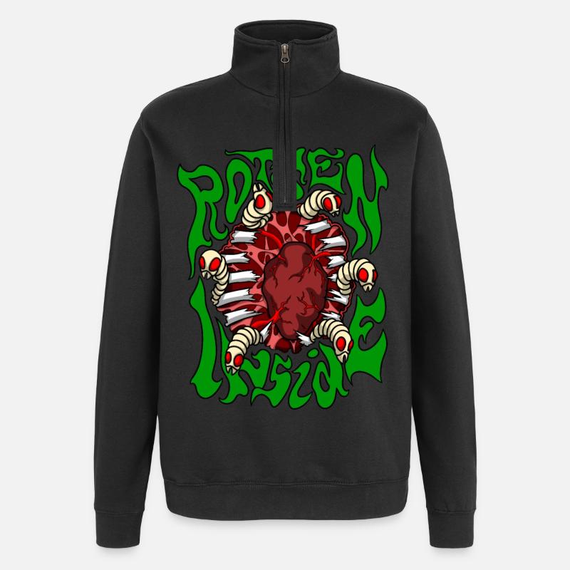 Verfault - Quarter-Zip-Sweatshirt - Schwarz