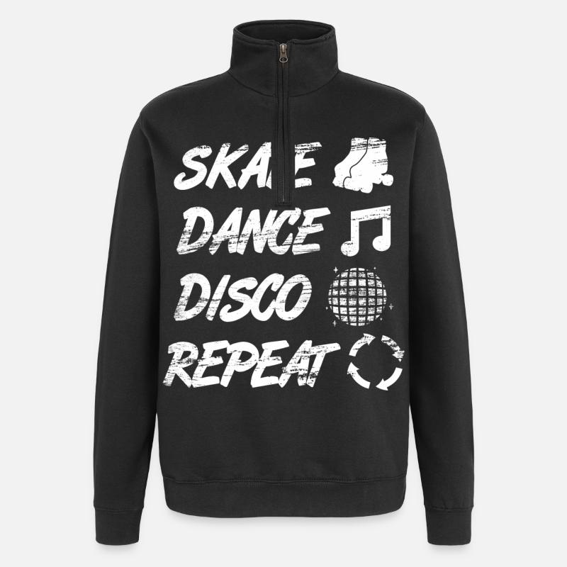 Discothèque de patin à roulettes - Sweat à zip 1/4 - noir