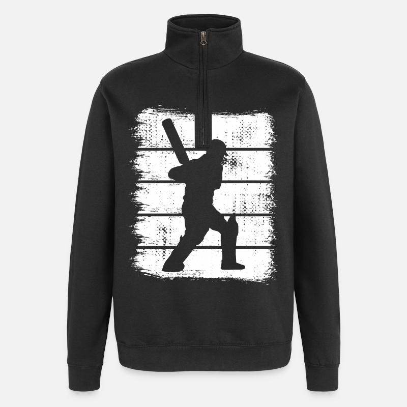 Cricket Schlagmann - Quarter-Zip-Sweatshirt - Schwarz