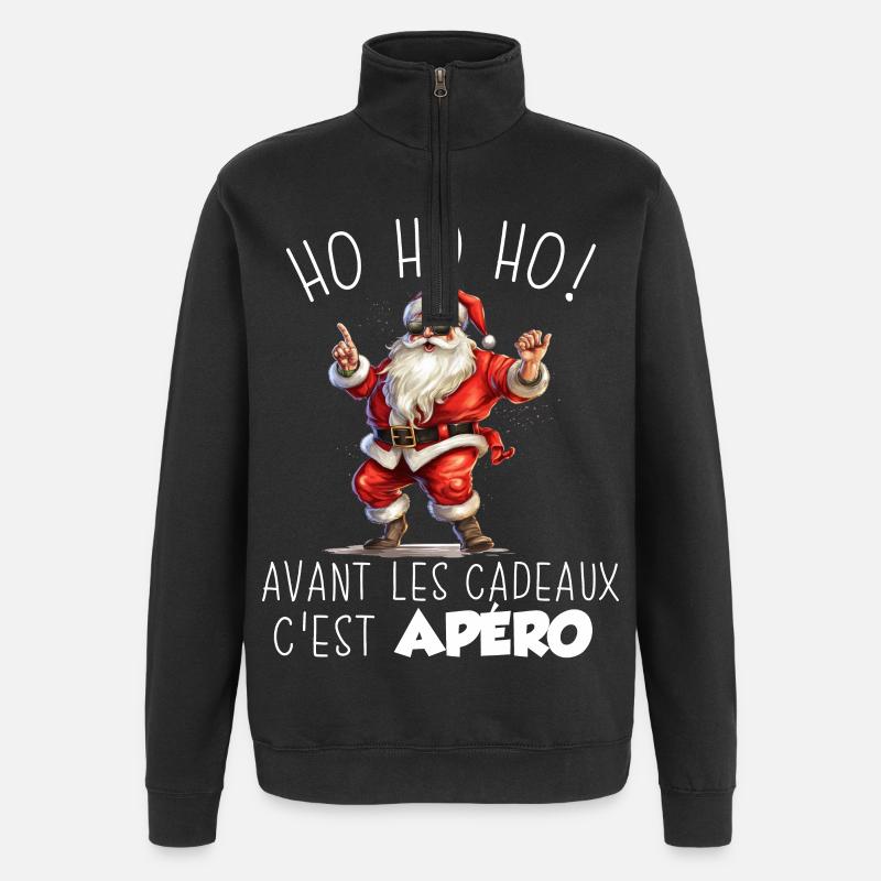 Pull Moche De Noël - Sweat à zip 1/4 - noir