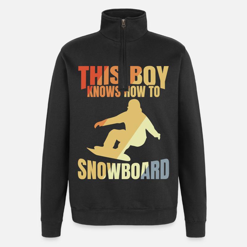Snowboard Junge - Quarter-Zip-Sweatshirt - Schwarz