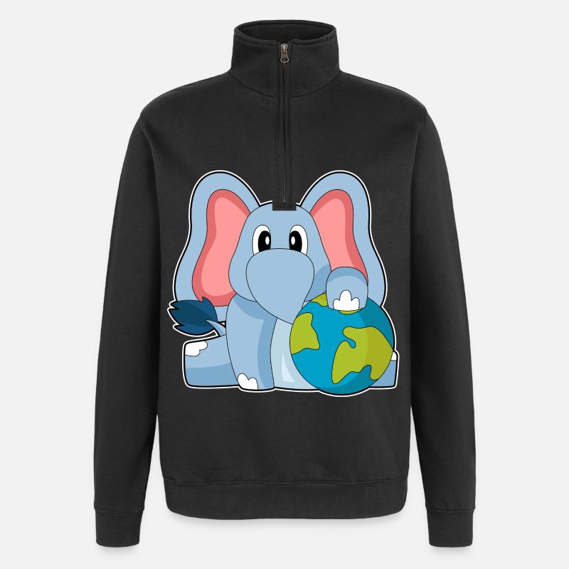 Terre d’éléphant - Sweat à zip 1/4 - noir