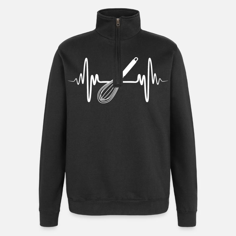 Handmixer Zeichnung - Quarter-Zip-Sweatshirt - Schwarz