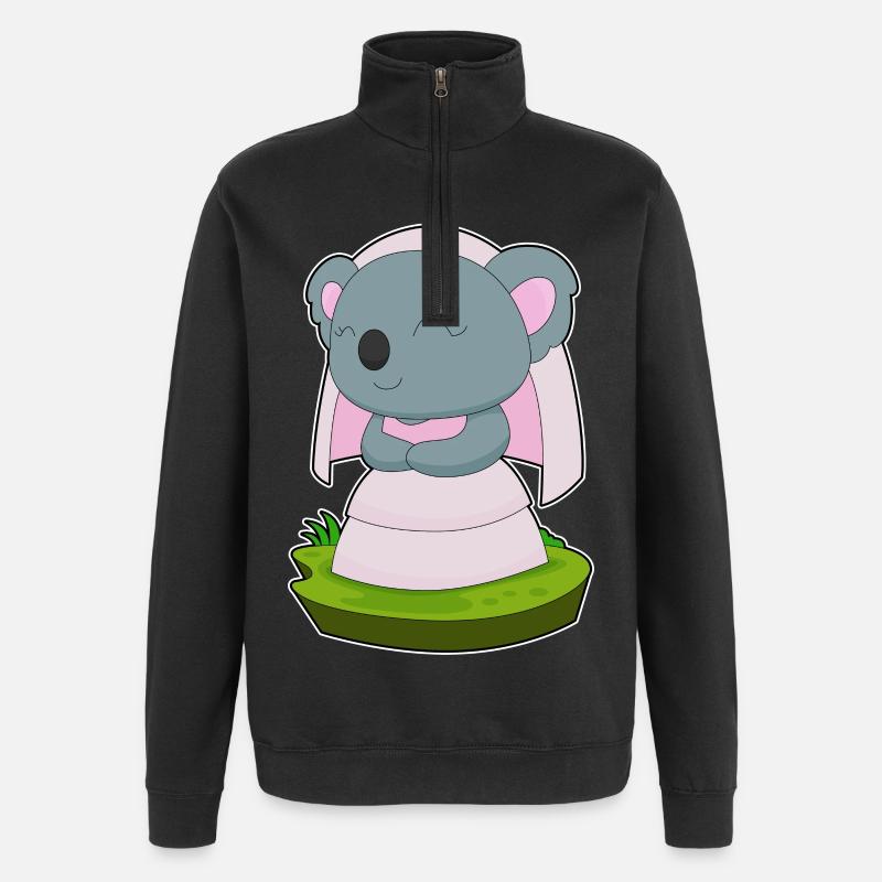 Voile de mariée Koala Mariage - Sweat à zip 1/4 - noir