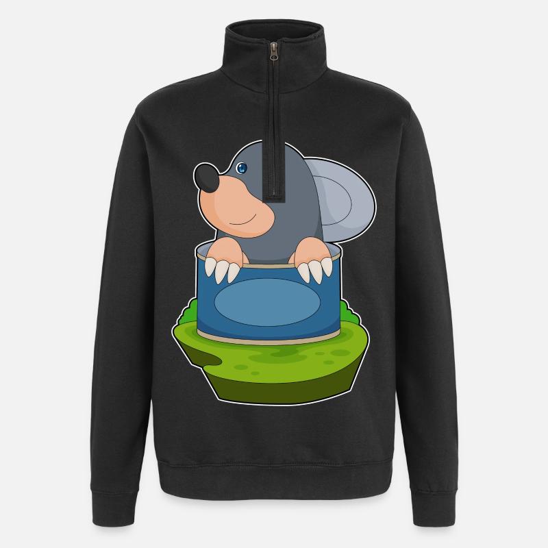 Mole Tin - Quarter-Zip Sweatshirt - black