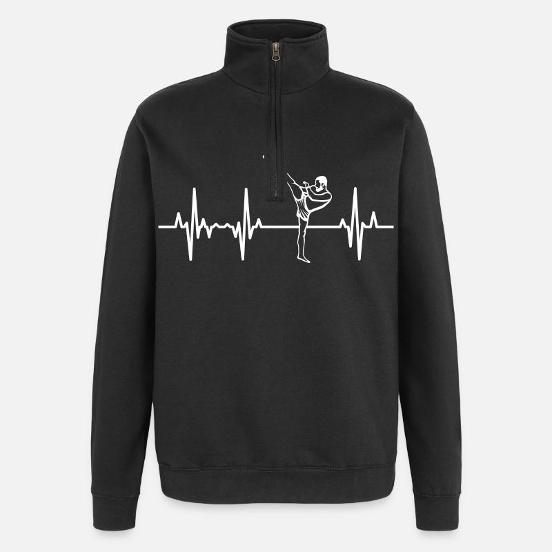 Kickboxer ECG Heart Line - Sweat à zip 1/4 - noir