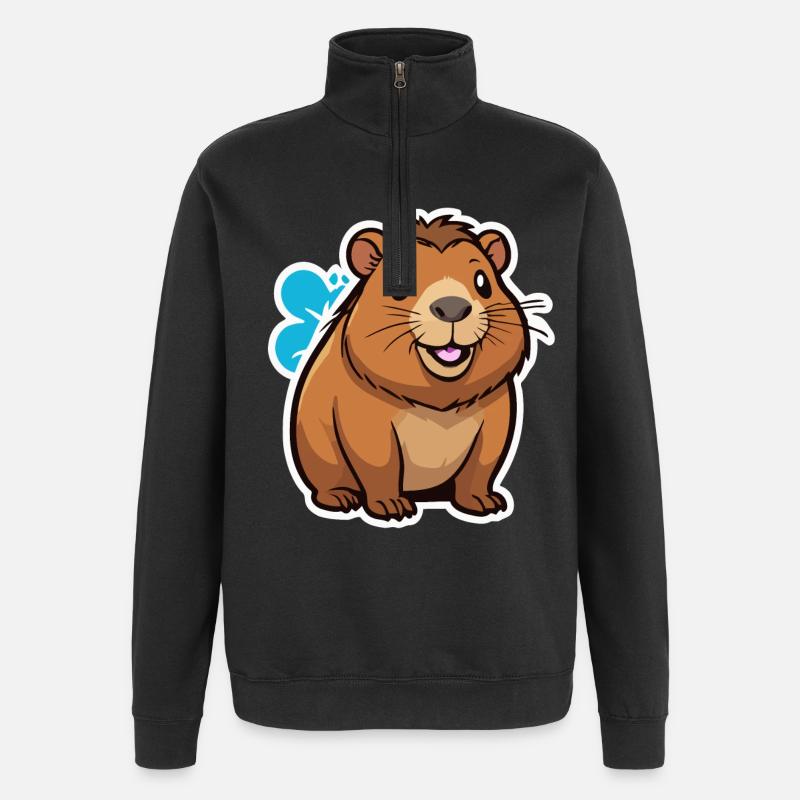 Capybara - Sweat à zip 1/4 - noir