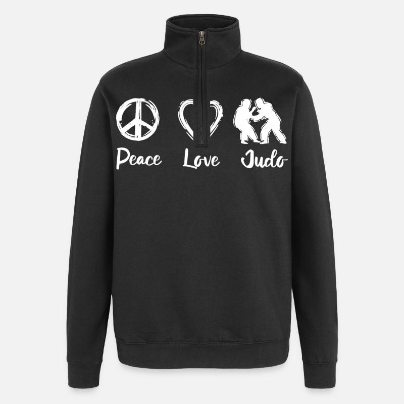 Judo Spruch - Quarter-Zip-Sweatshirt - Schwarz