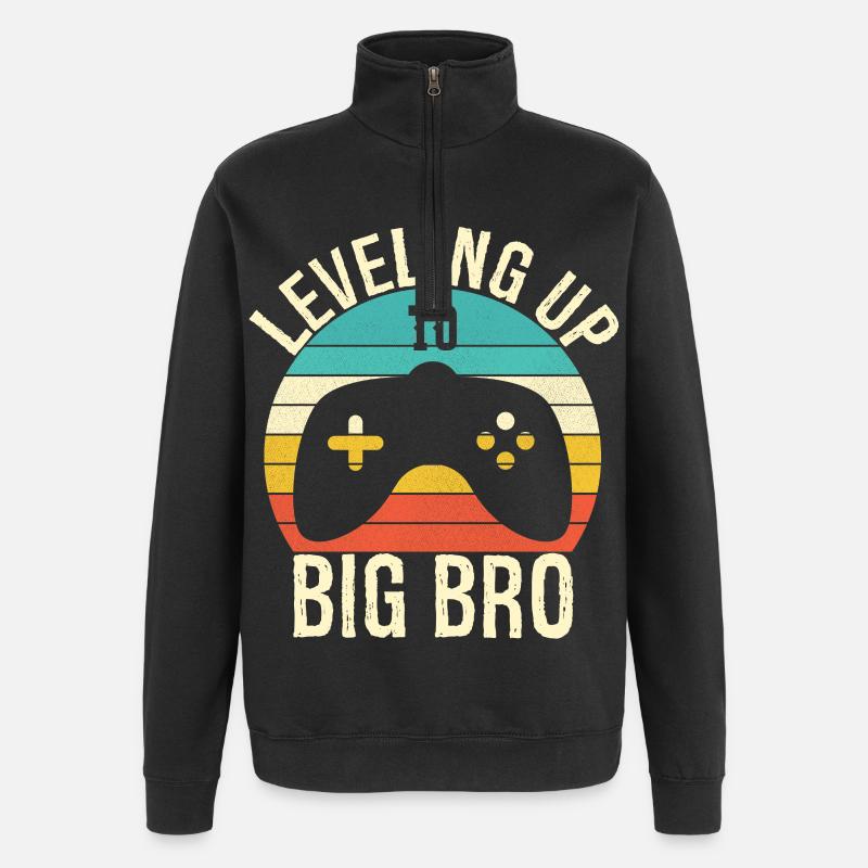 Leveling up to Big Bro - Sweat à zip 1/4 - noir