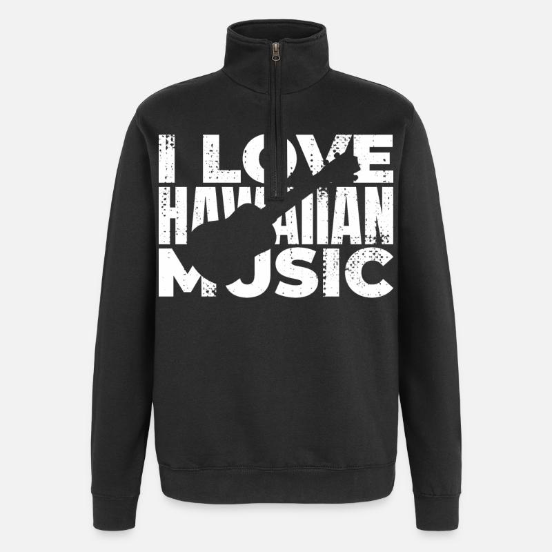 Ukulele Lover Saying - Quarter-Zip Sweatshirt - black
