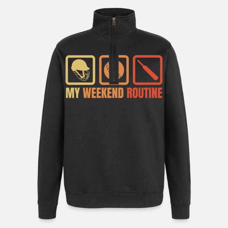 My Weekend Routine - Quarter-Zip Sweatshirt - black