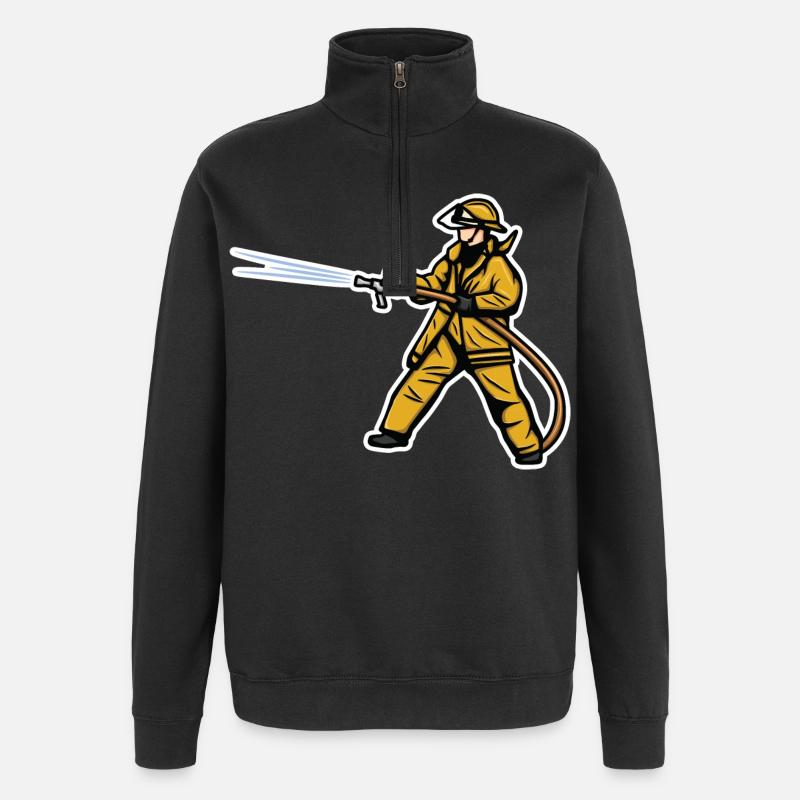 Garçon pompier - Sweat à zip 1/4 - noir