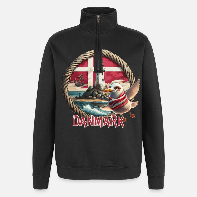 Danmark - Dänemark - Denmark - Quarter-Zip Sweatshirt - black
