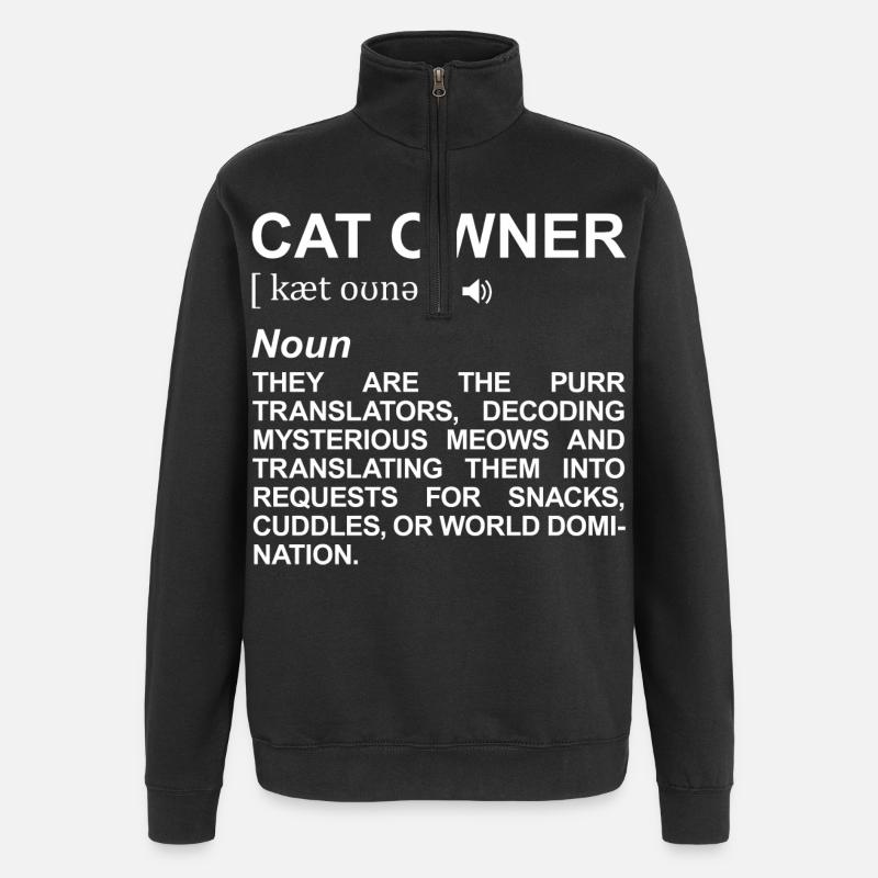 Terme du propriétaire du chat - Sweat à zip 1/4 - noir